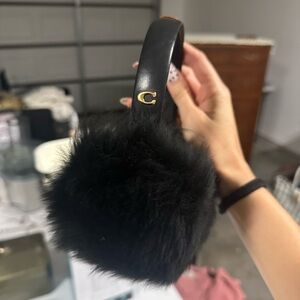 Coach Black Fur Earmuffs
